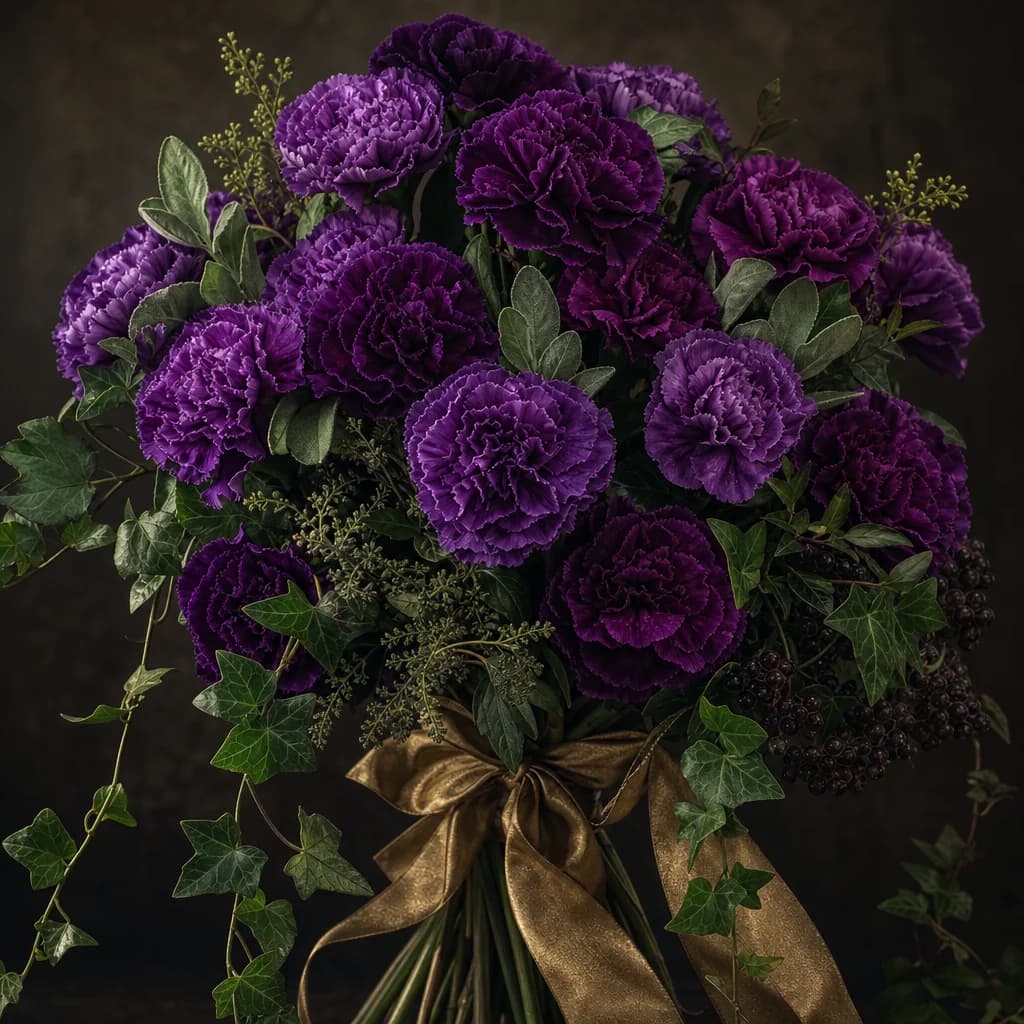 Purple Carnation Bouquet