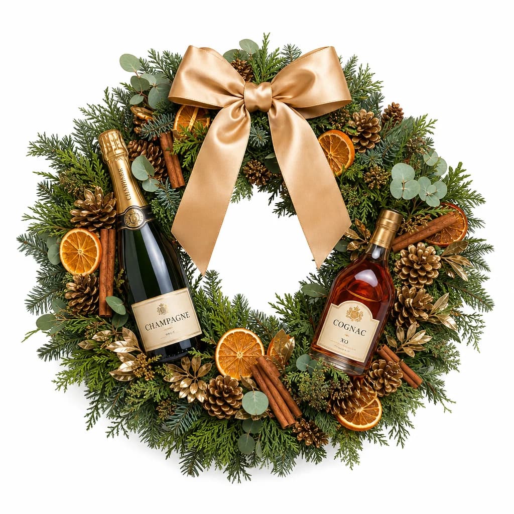 Champagne & Cognac Christmas Wreath