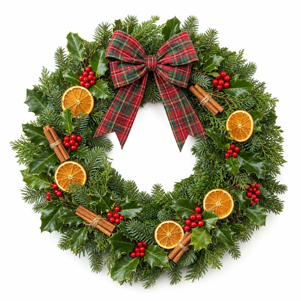 Tartan & Spice Fresh Holly Wreath